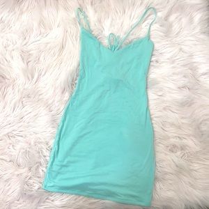 Light Tiffany blue mint color mini dress